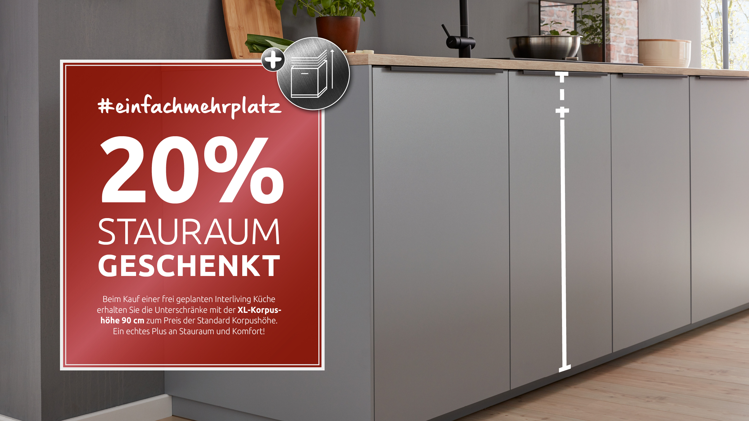 20% Stauraum geschenkt für Interliving Küchen