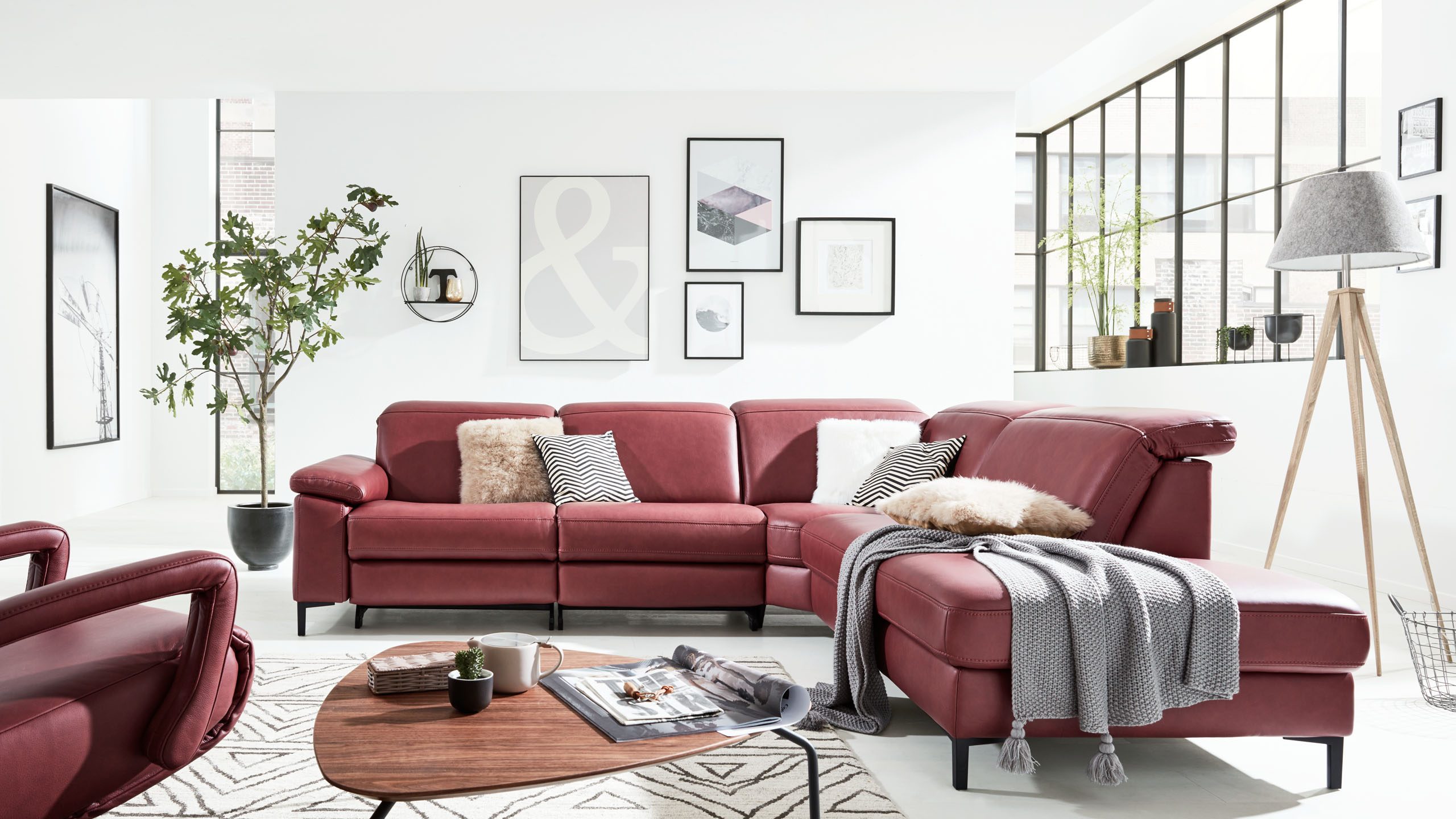 Interliving Sofa Serie 4054 in barolo rot - Variantenvielfalt